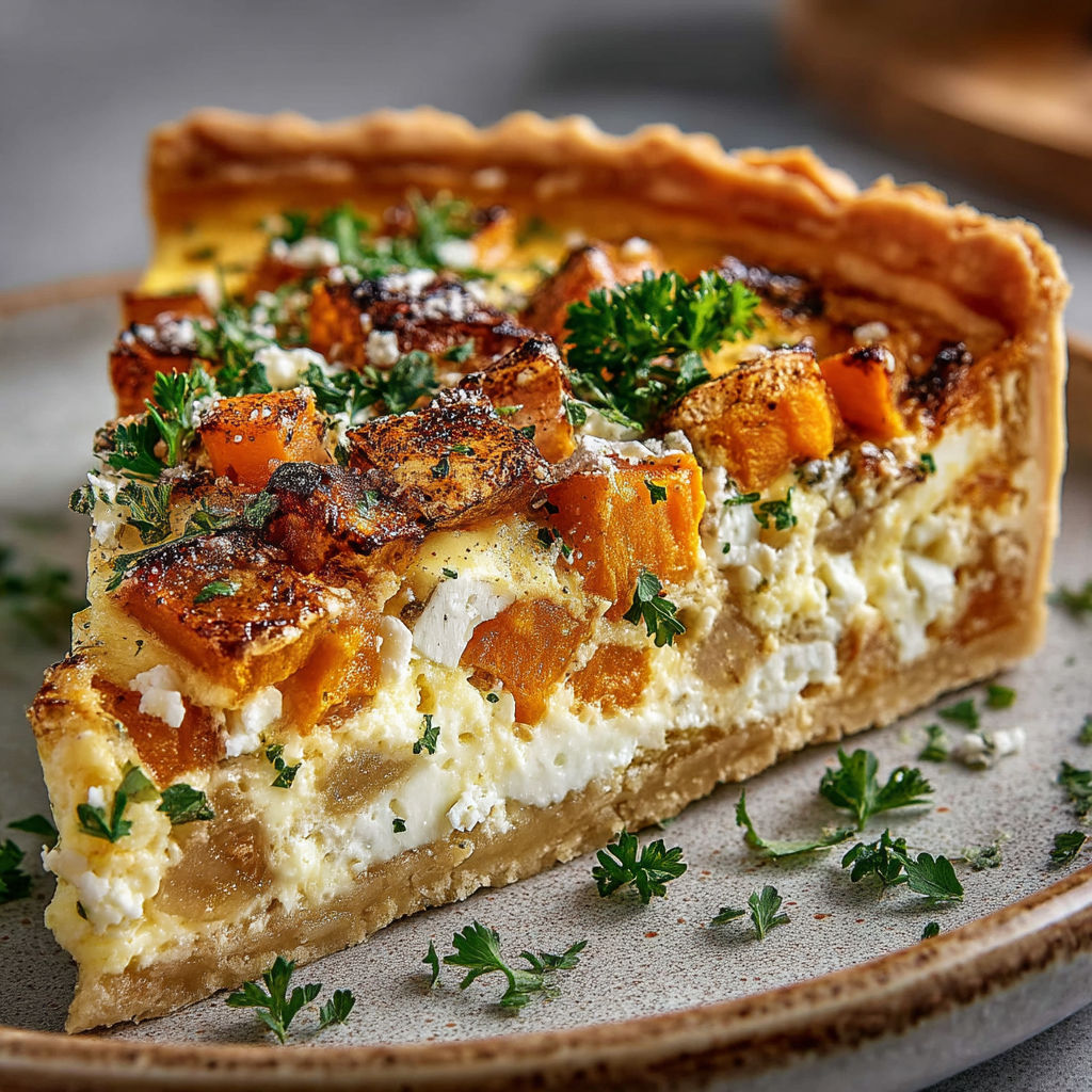 Une quiche automnale avec des panais et de la chèvre.
