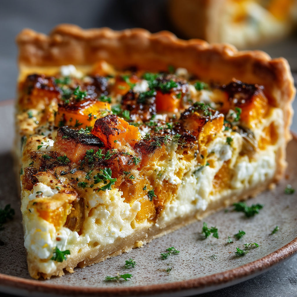 Une quiche automnale avec des panais et de la chèvre.