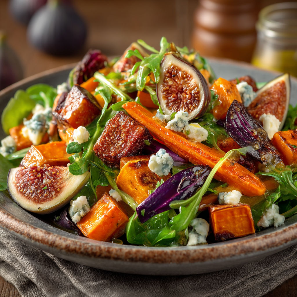 Une salade de carottes avec des fruits et des légumes.