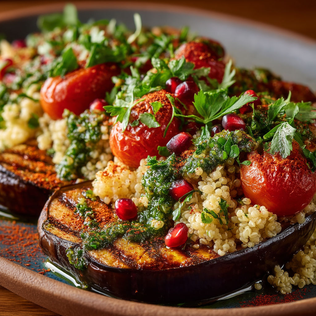 Une assiette de légumes et de graines, avec des tomates, des poivrons, des épinards et des herbes.