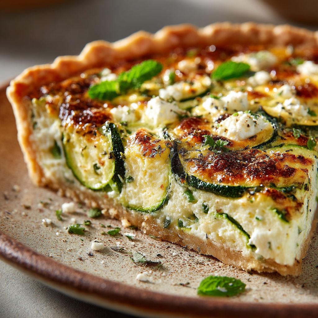 Une tarte aux cucumbers et fromage.