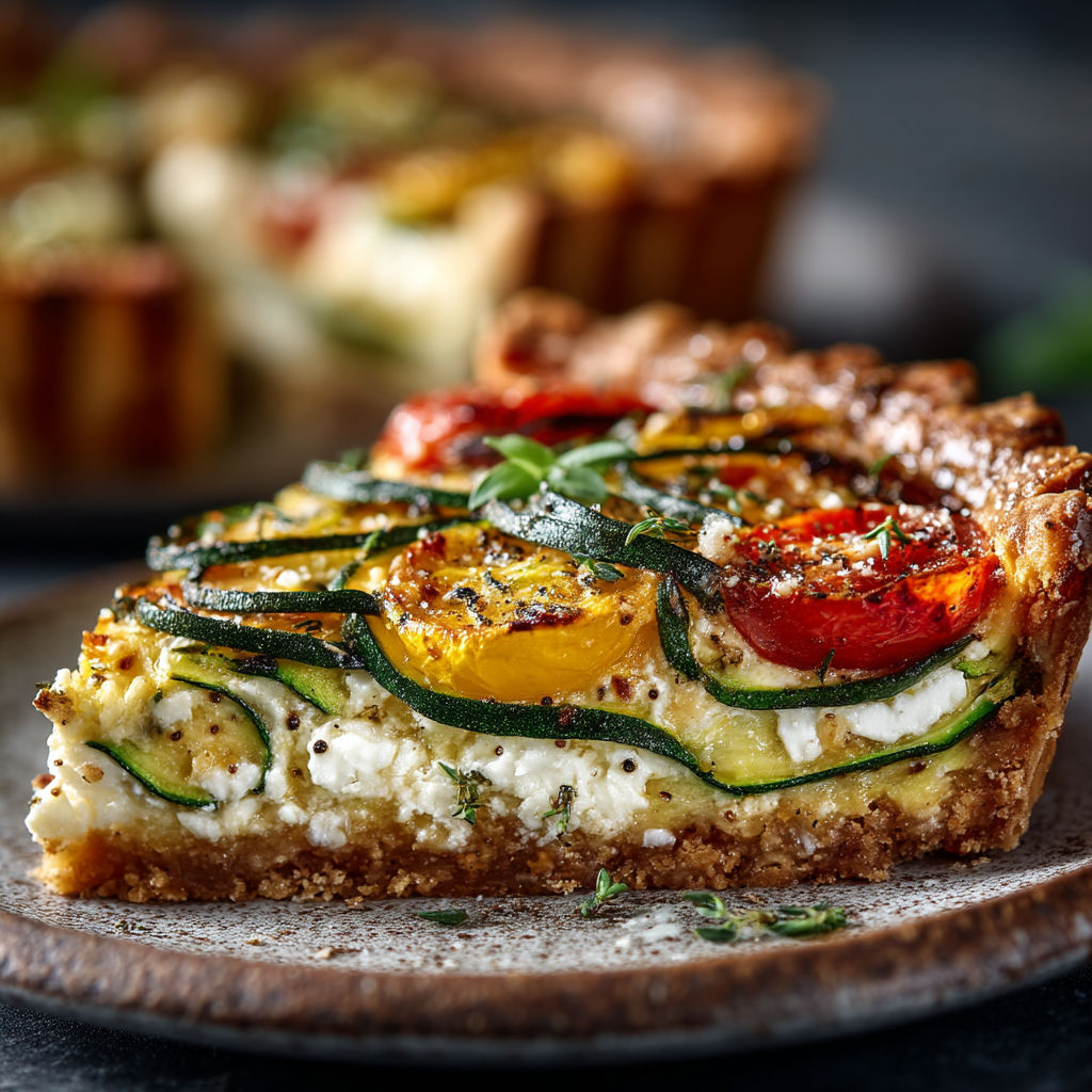 Une tarte aux légumes et fromage.