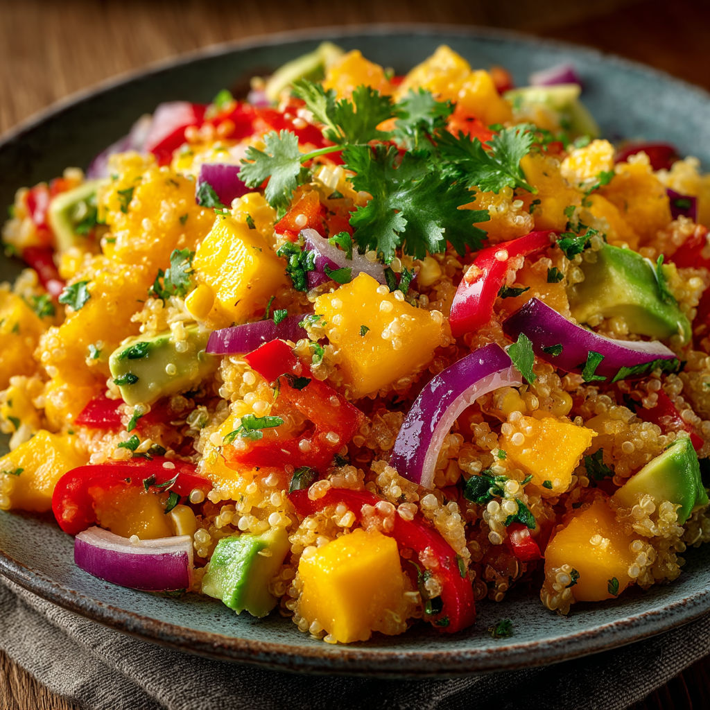 Une assiette de couscous avec des légumes et des tomates.