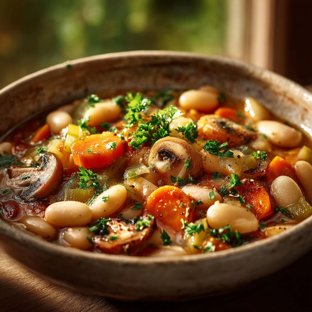 Un plat de légumes et de haricots.