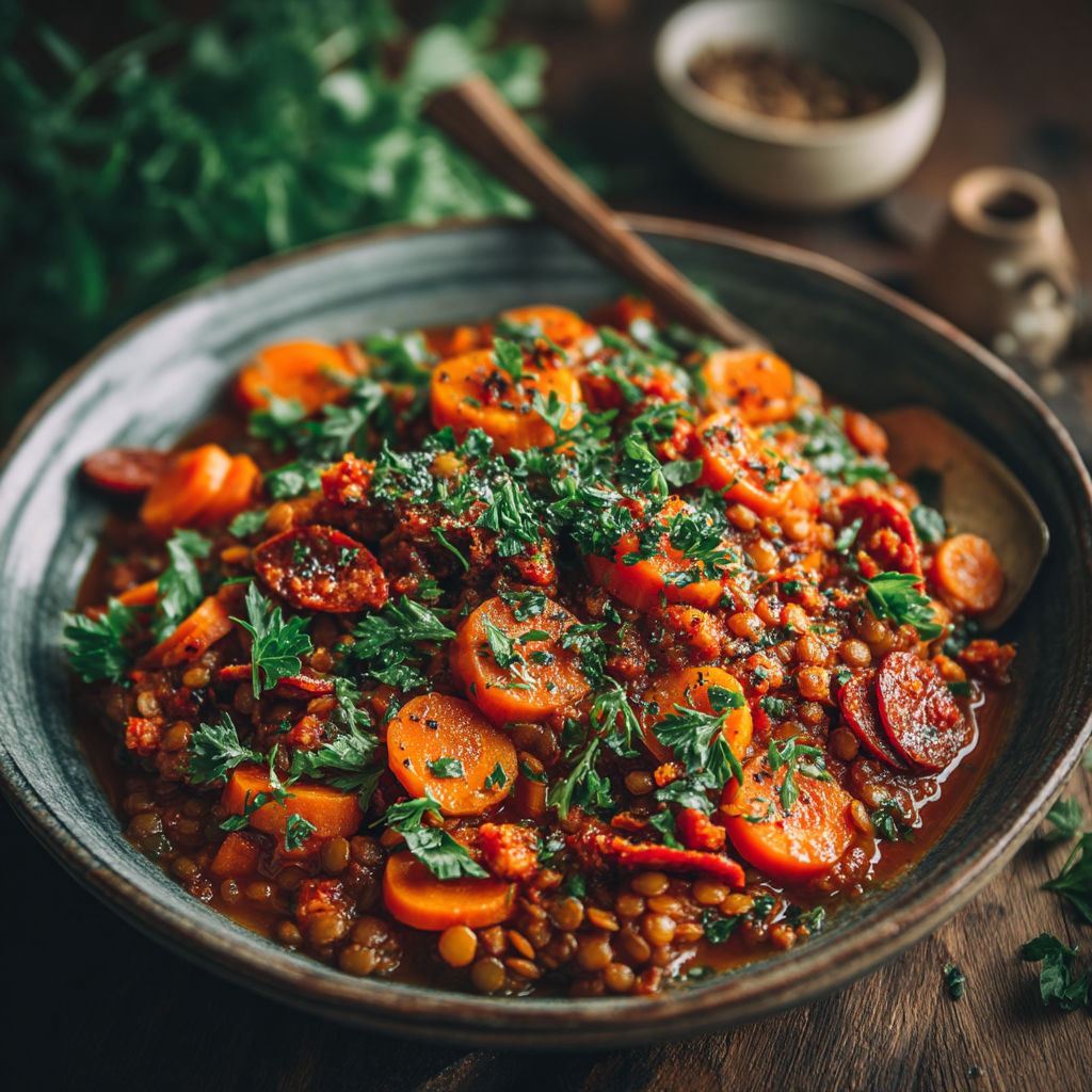 Une assiette de légumes et de grains.