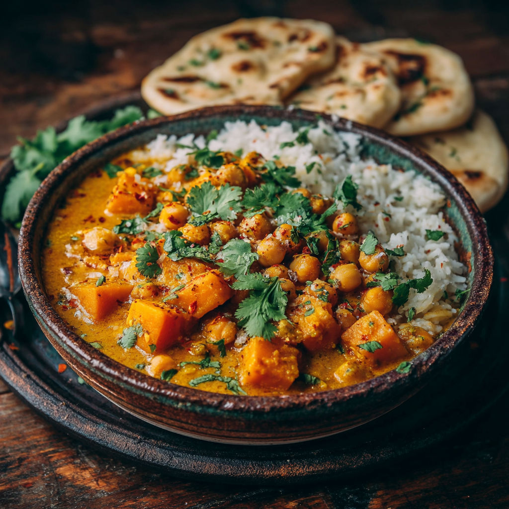 Curry de butternut et pois chiches.