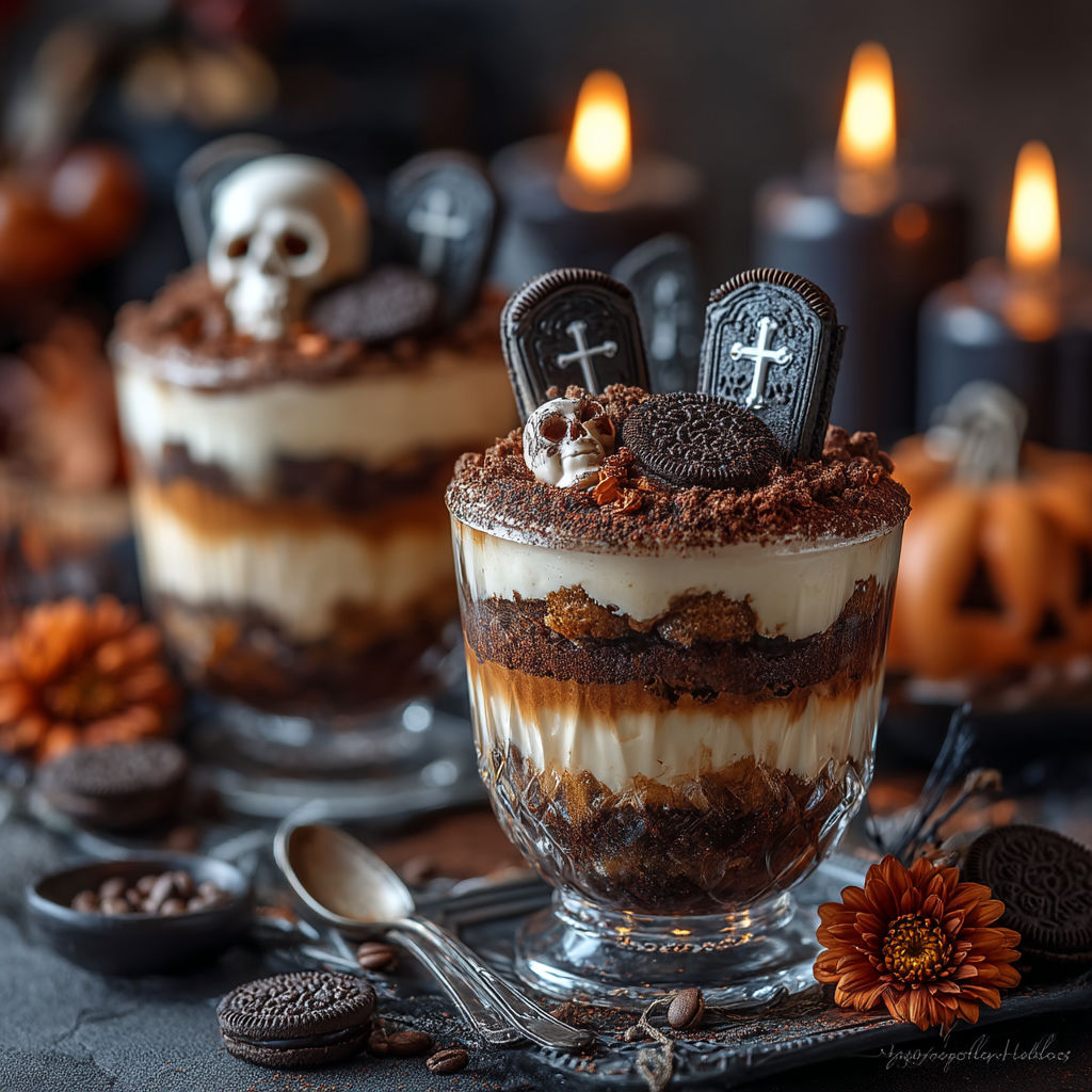 Desserts with chocolate and candies.