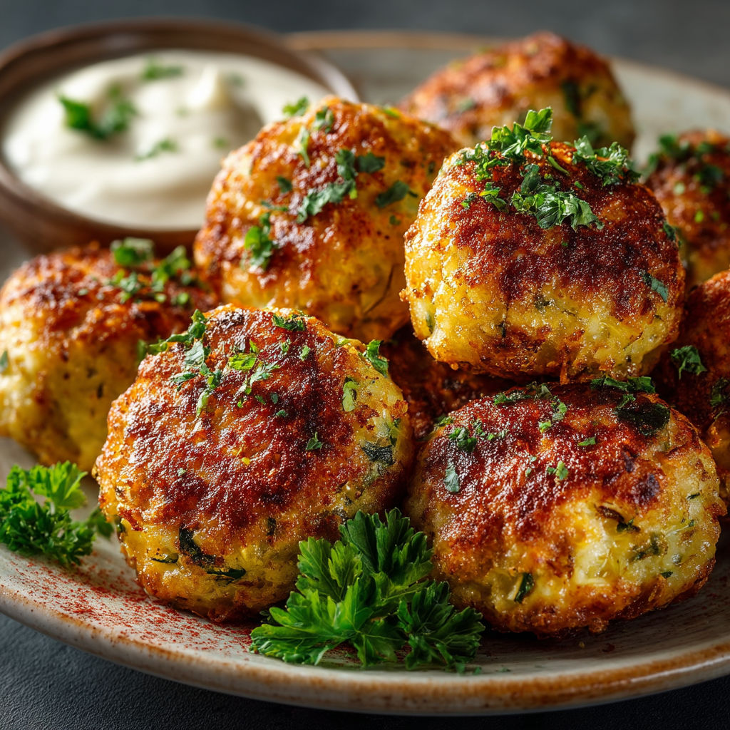 Boulettes de courgettes avec des flocons d'avoine.