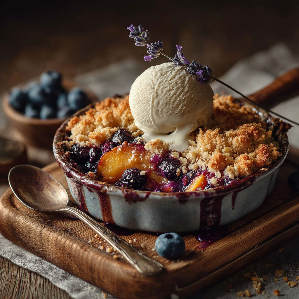 Une tarte aux fruits et glace.