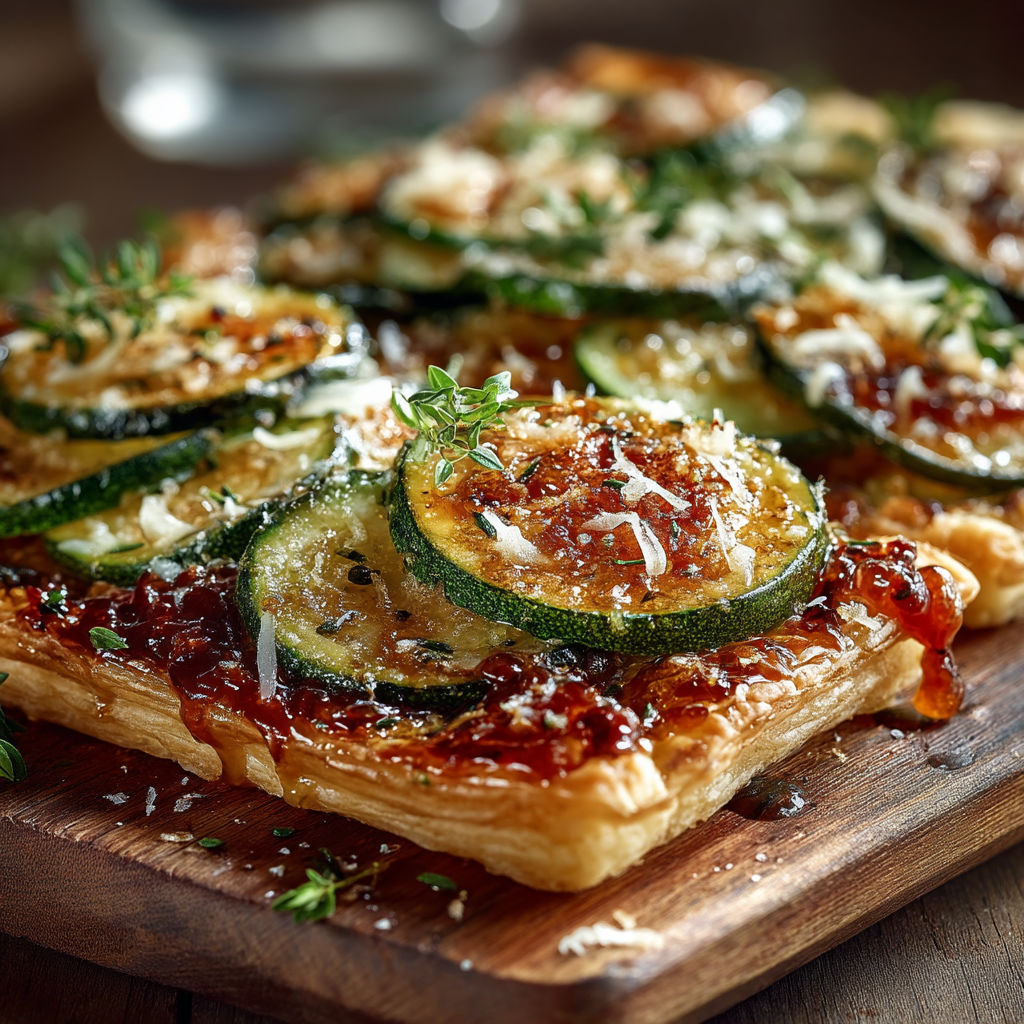 Une pâte de zucchini avec des herbes et des tomates séchées.