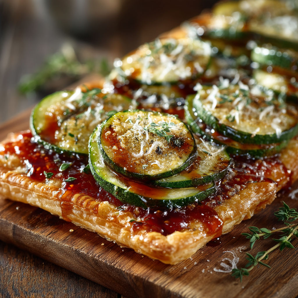 Une pizza avec des légumes grillés.