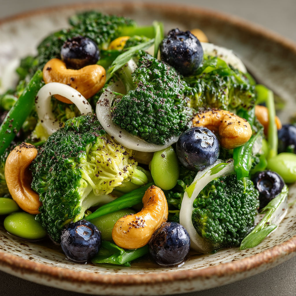 Une salade de brocoli et de cerises.