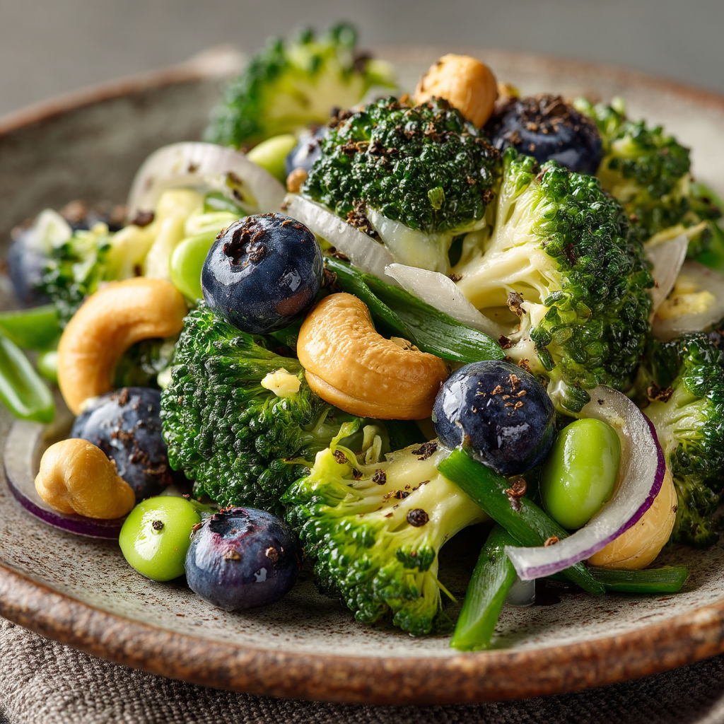 Une salade de brocoli et de noix.