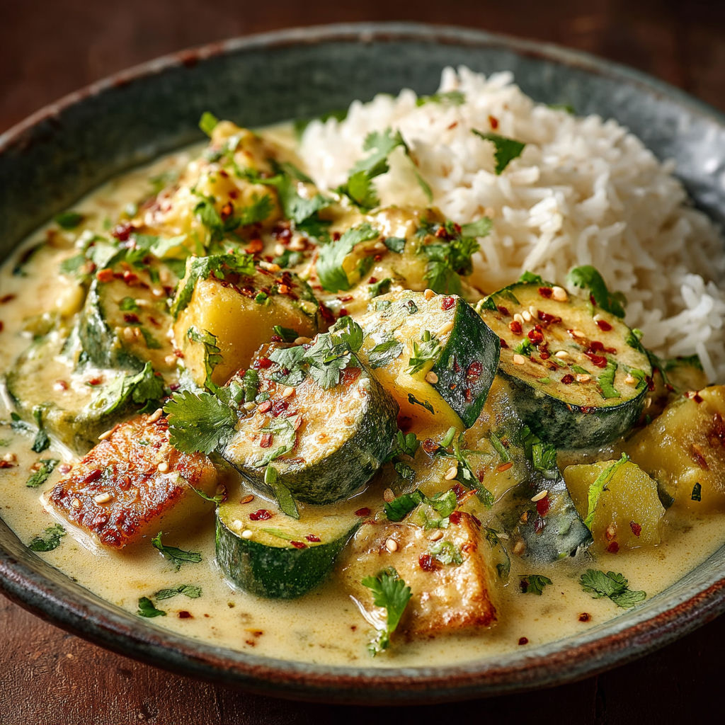 Une assiette de riz et de légumes verts.
