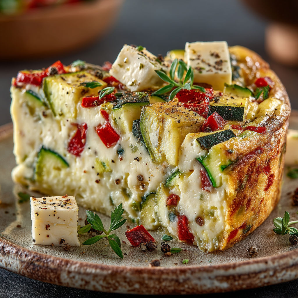 Une tarte aux cucumbers et aux tomates.