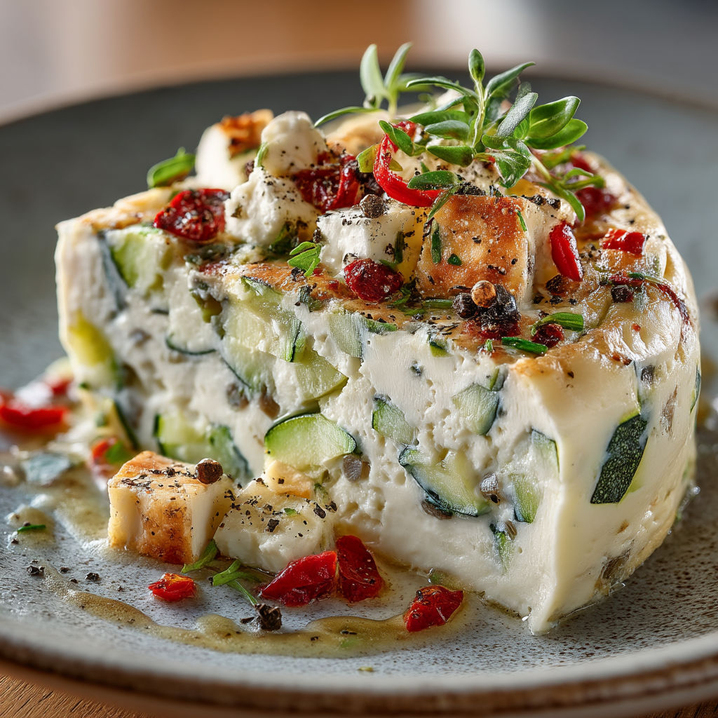 Une pâte de cucumber et de fromage sur un plateau.
