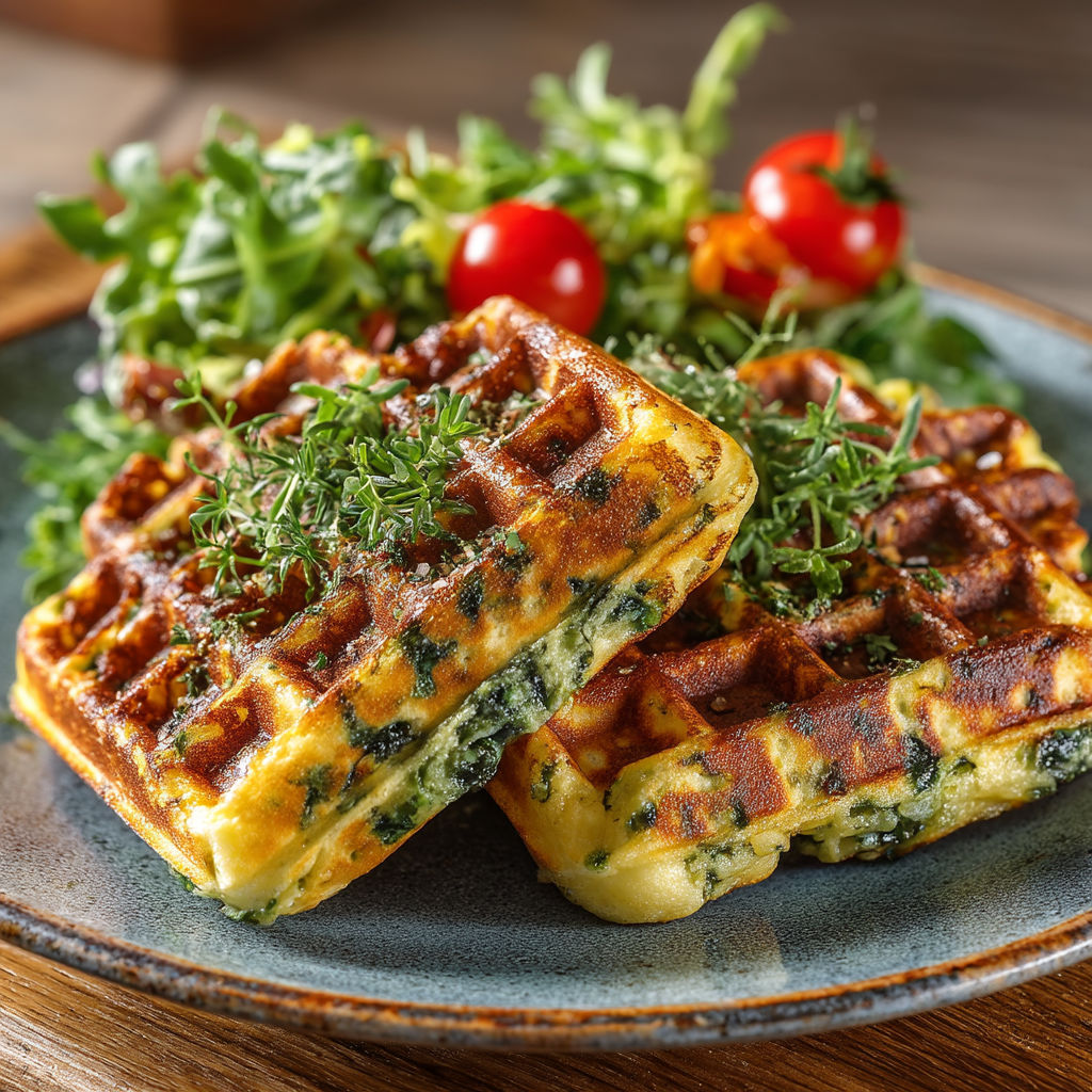 Gaufres aux épinards et comté.