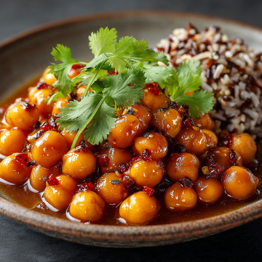Une assiette de graines de cumin et de riz.
