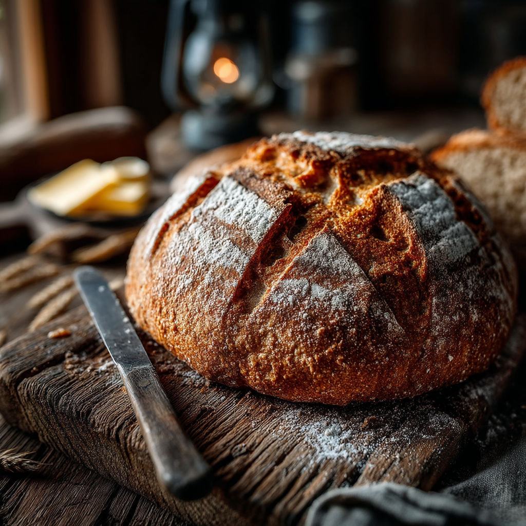 Une pâte de pain sur une table.