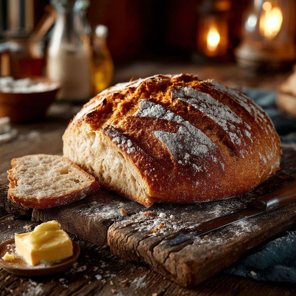 Une baguette de pain sur une table.