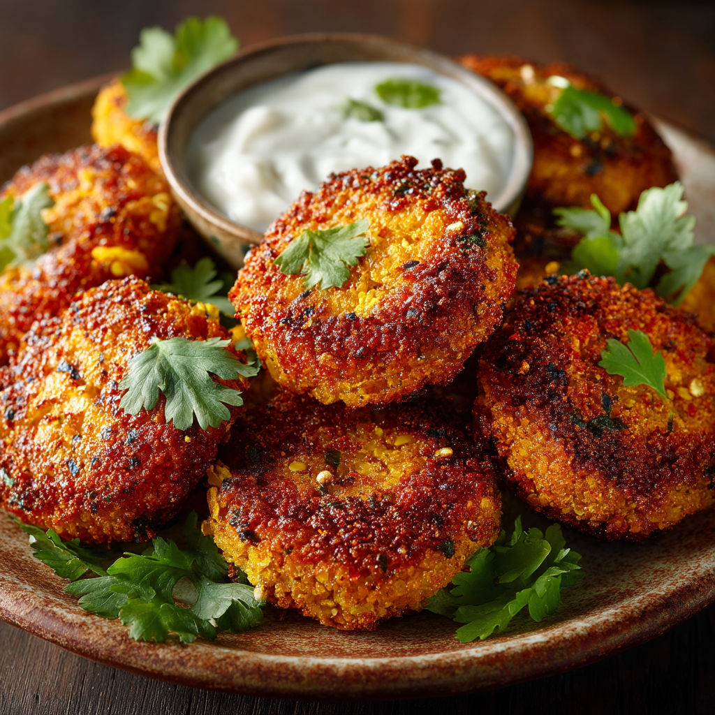 Falafels de lentilles corail aux épices.
