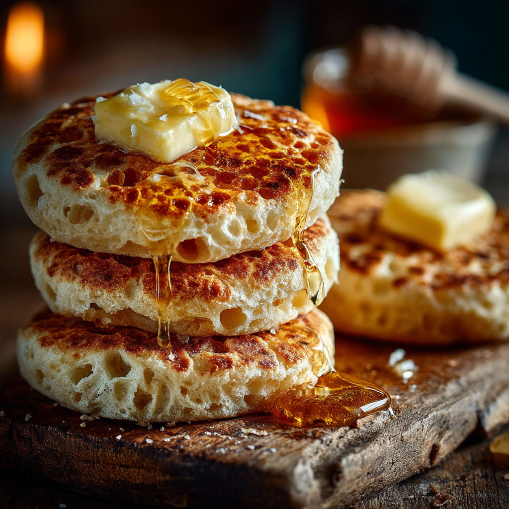 Crumpets au levain.