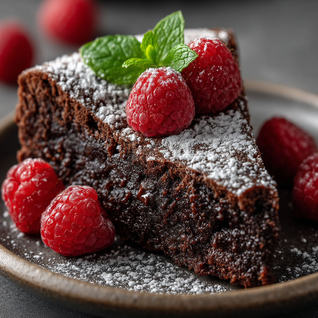Une portion de gâteau au chocolat au tofu soyeux.