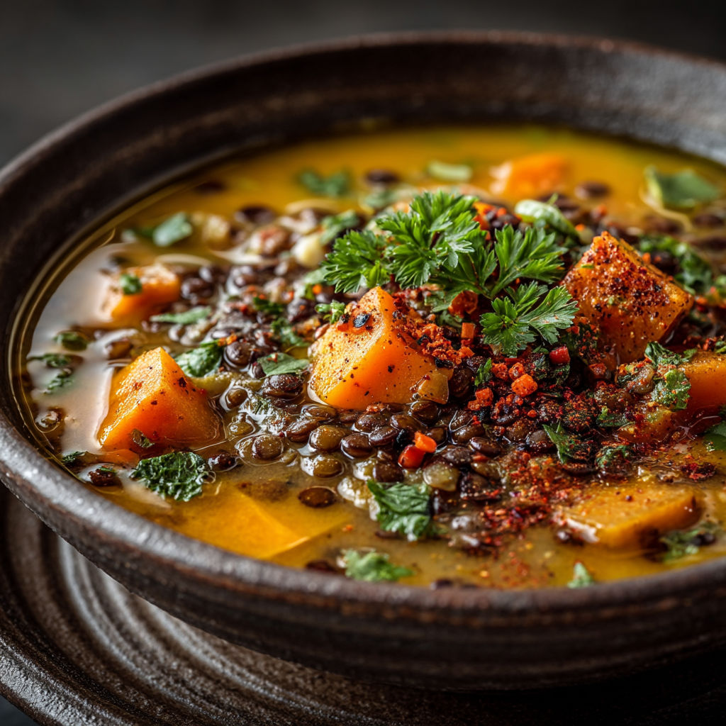 Soupe aux lentilles et patate douce au Cookeo.