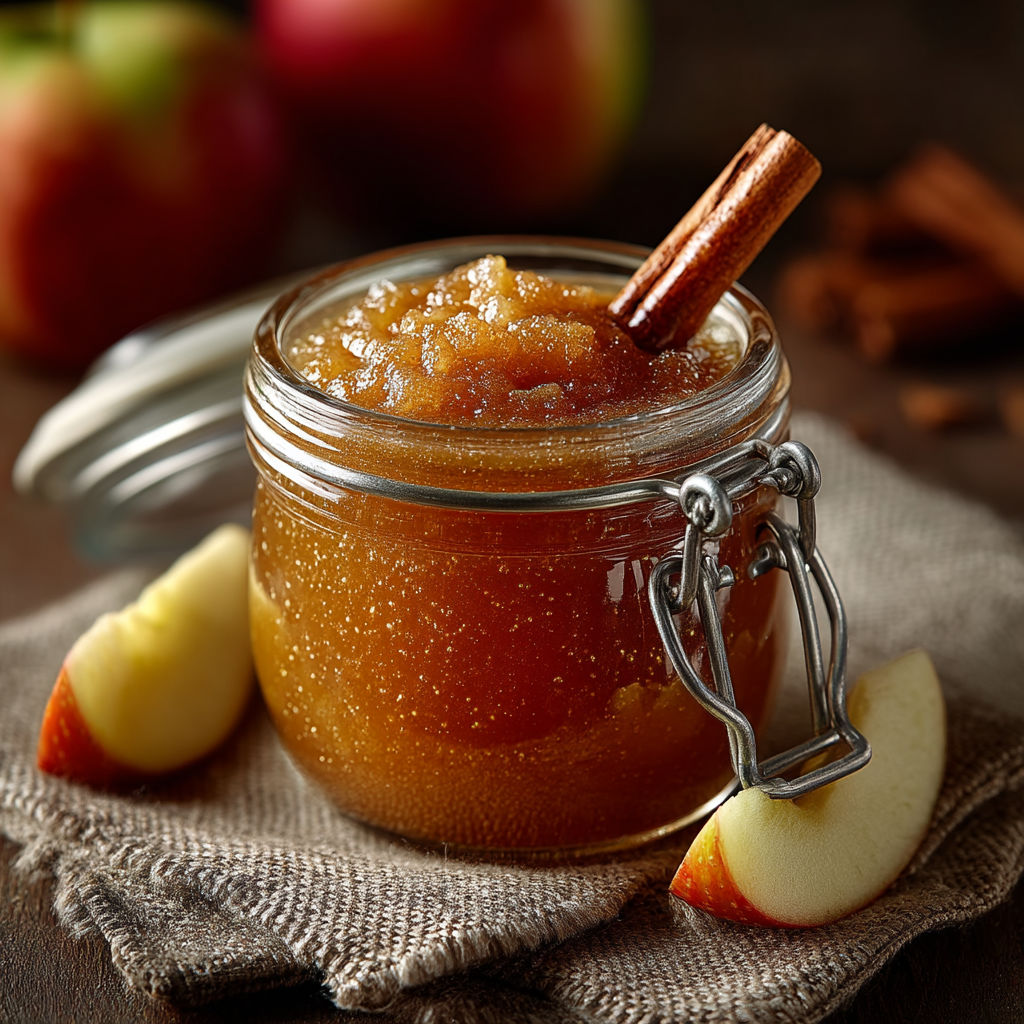 Compote de pomme en bocal.