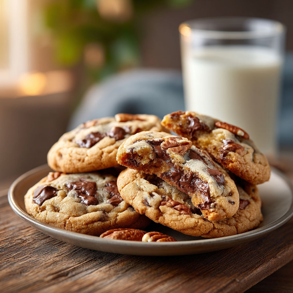 Un plateau de cookies chocolat.