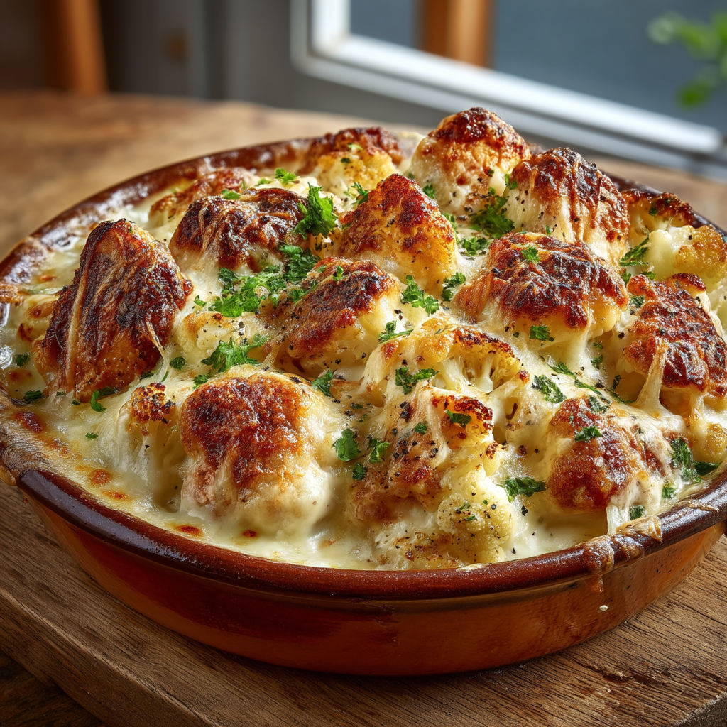 Gratin de chou-fleur et poulet au Cookeo.