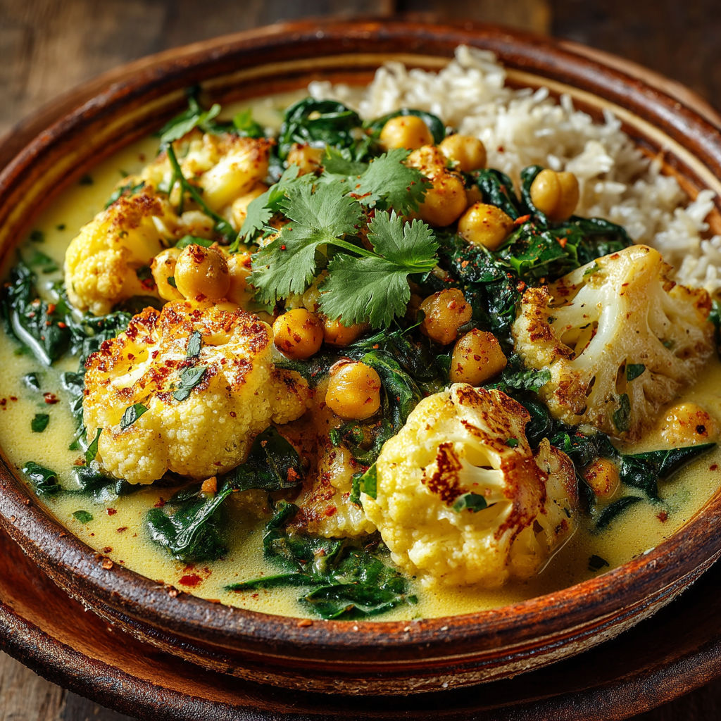 Curry de chou-fleur au lait de coco.