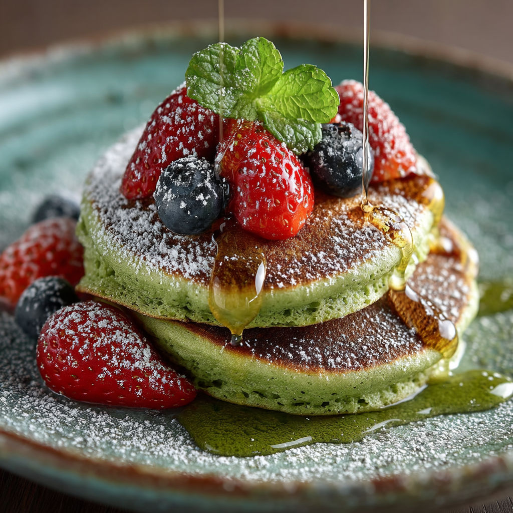Un plat de pancakes avec des fruits frais.