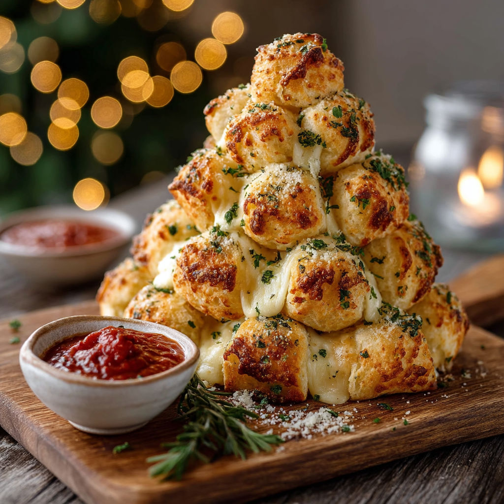 Une tour de pâte fournie avec des herbes et des sauces.