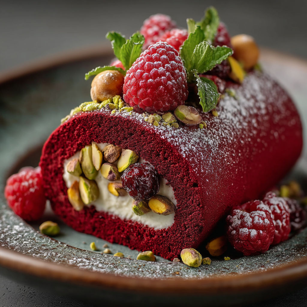 Une glace riche et délicieuse avec des fraises et des noix.