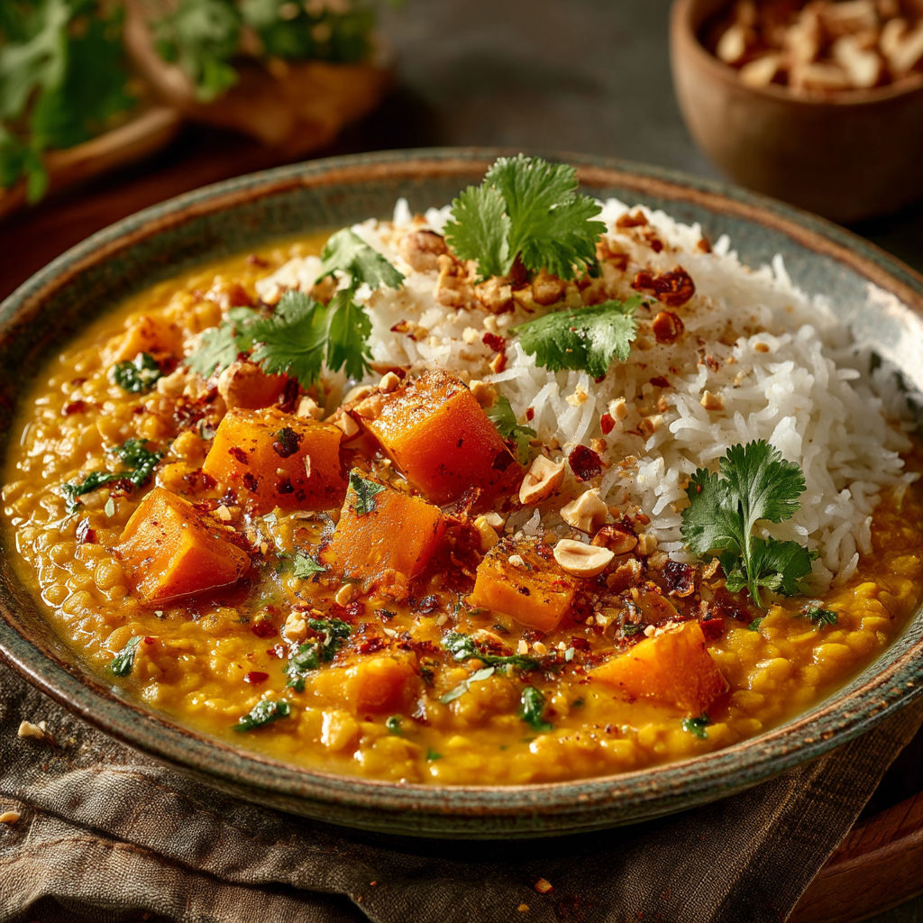 Une assiette de riz et de légumes.