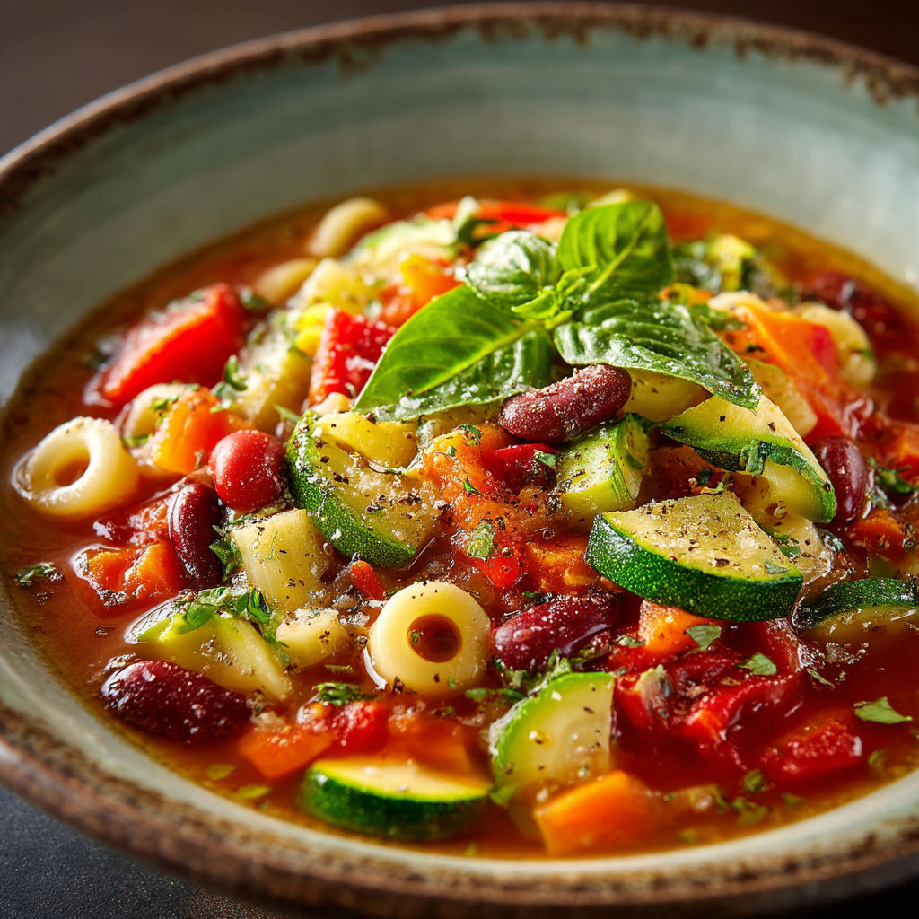 Minestrone aux légumes d'été.