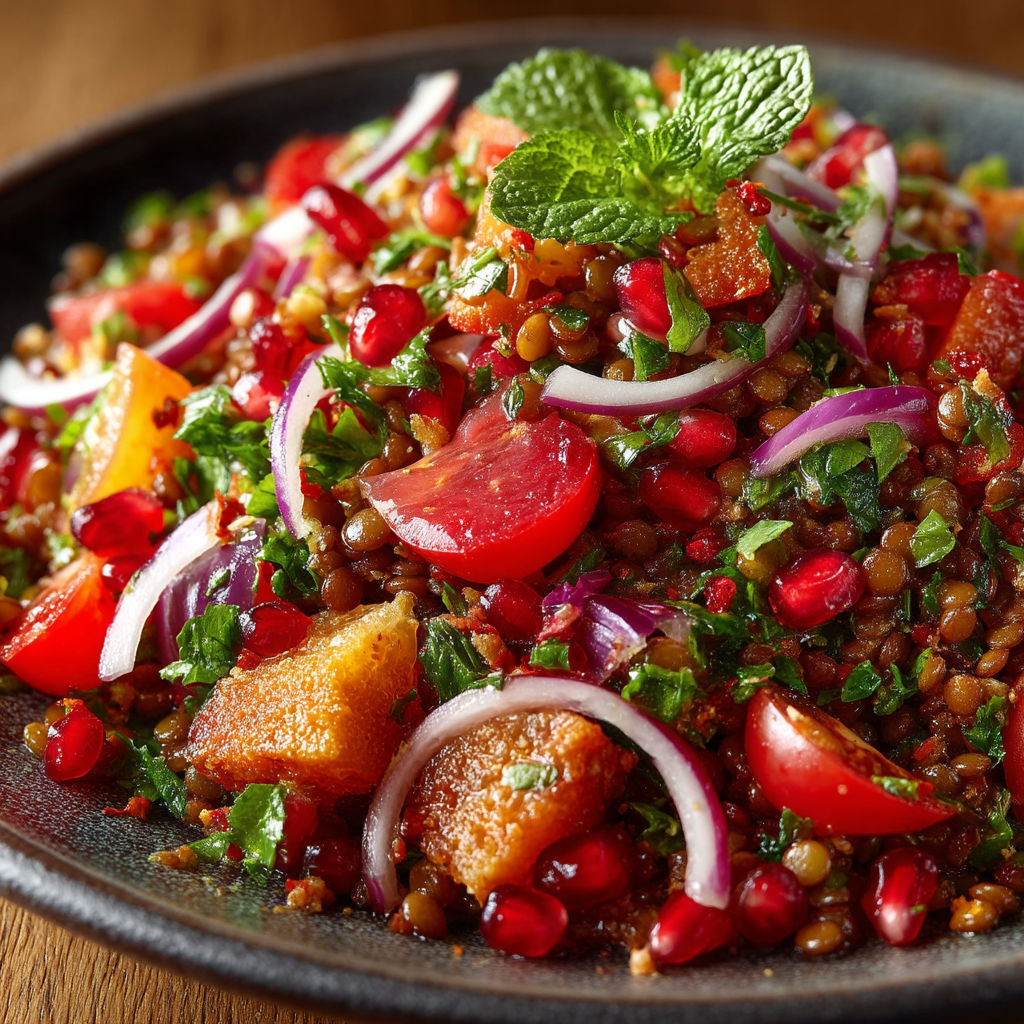 Taboulé libanais aux lentilles.