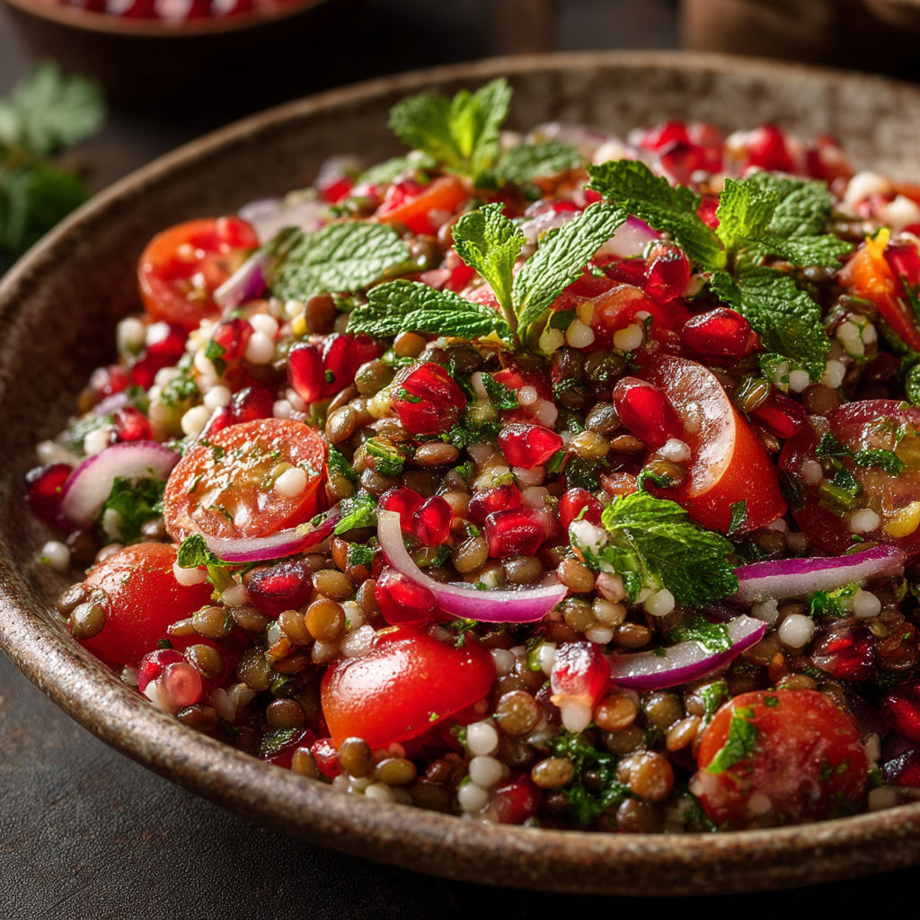 Une salade de tomates et de mélange de légumes.