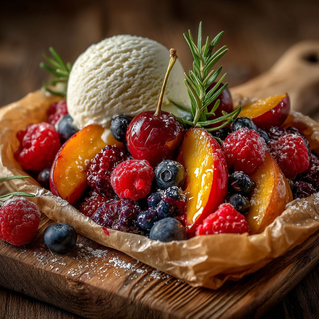 Papillotes aux fruits d'été.