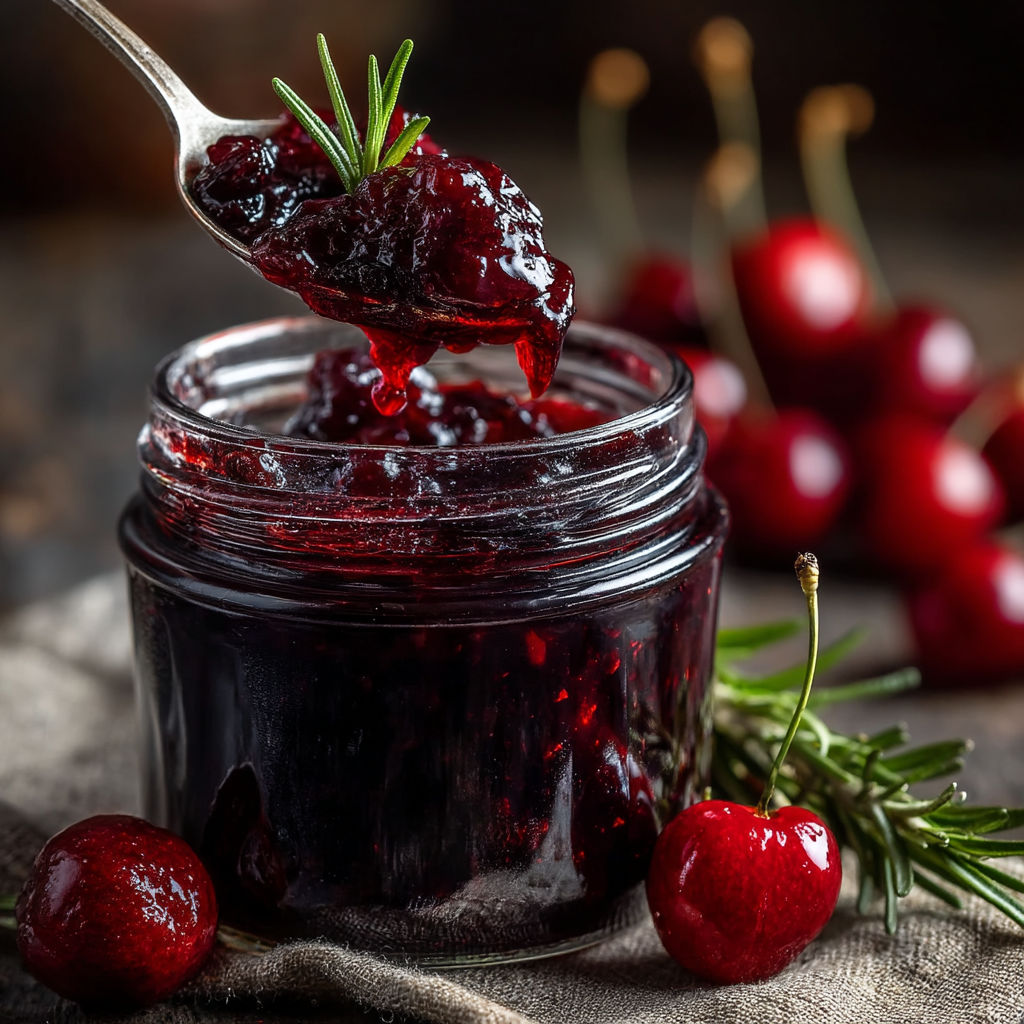 Une cuillère en plastique contenant du jus de cerise.