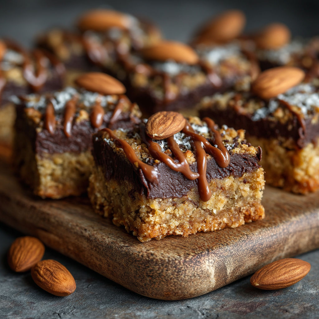 Une plaque de desserts avec des noix et des almonds.