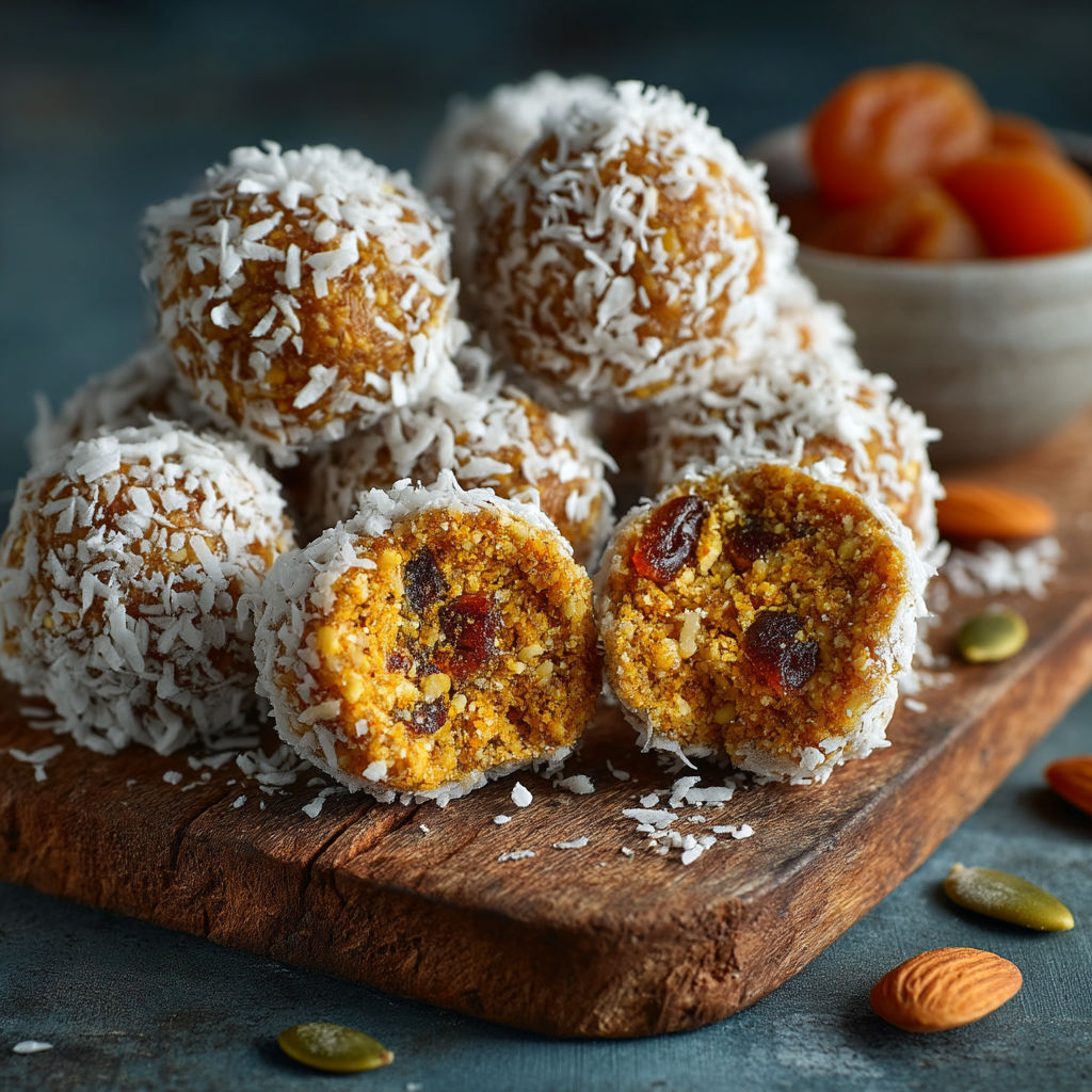 Des gâteaux de riz avec des fruits confits et des noix.