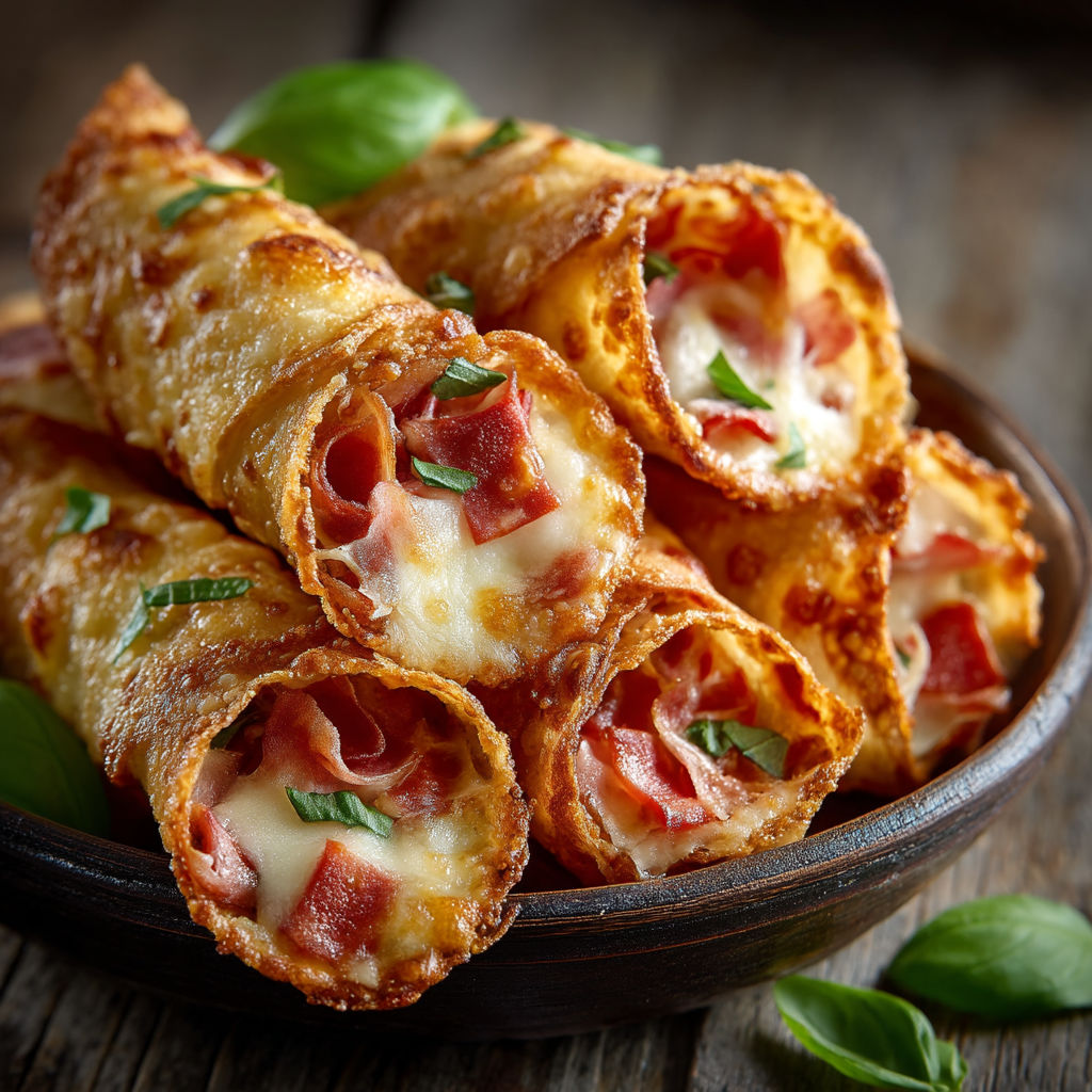Pizza cônes sur une assiette.