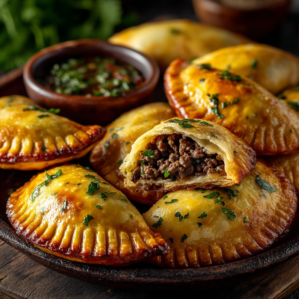 Pains de pate avec des herbes et des sauces.
