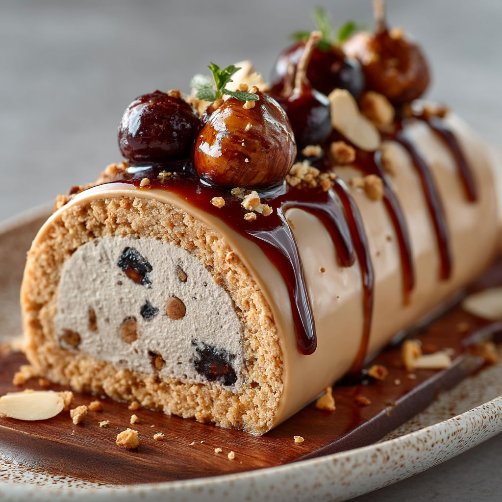 Une tarte au chocolat avec des fruits et des noix.