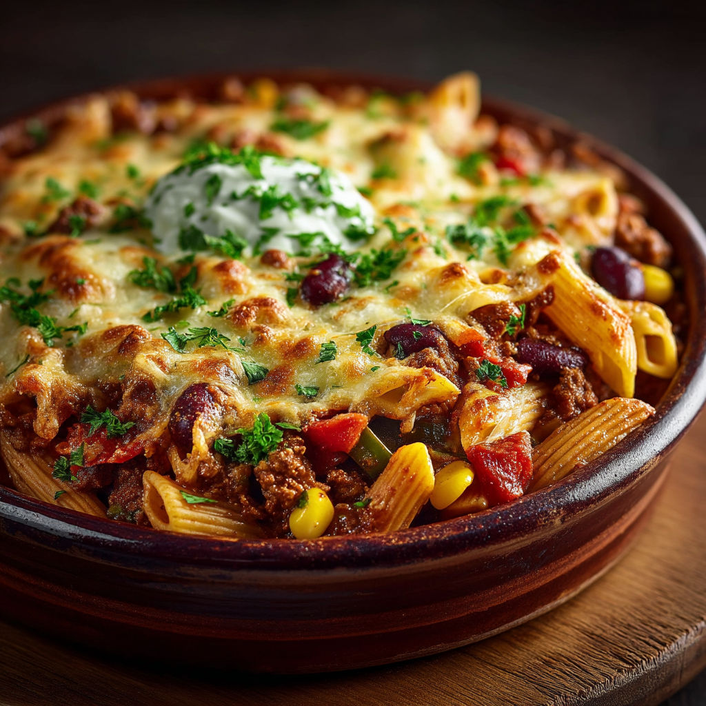 Une assiette de macaroni au fromage et aux légumes.