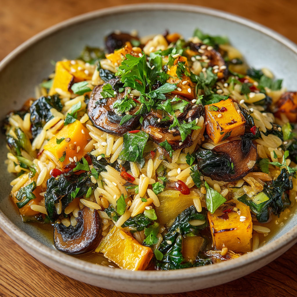Une assiette de riz et de légumes verts.