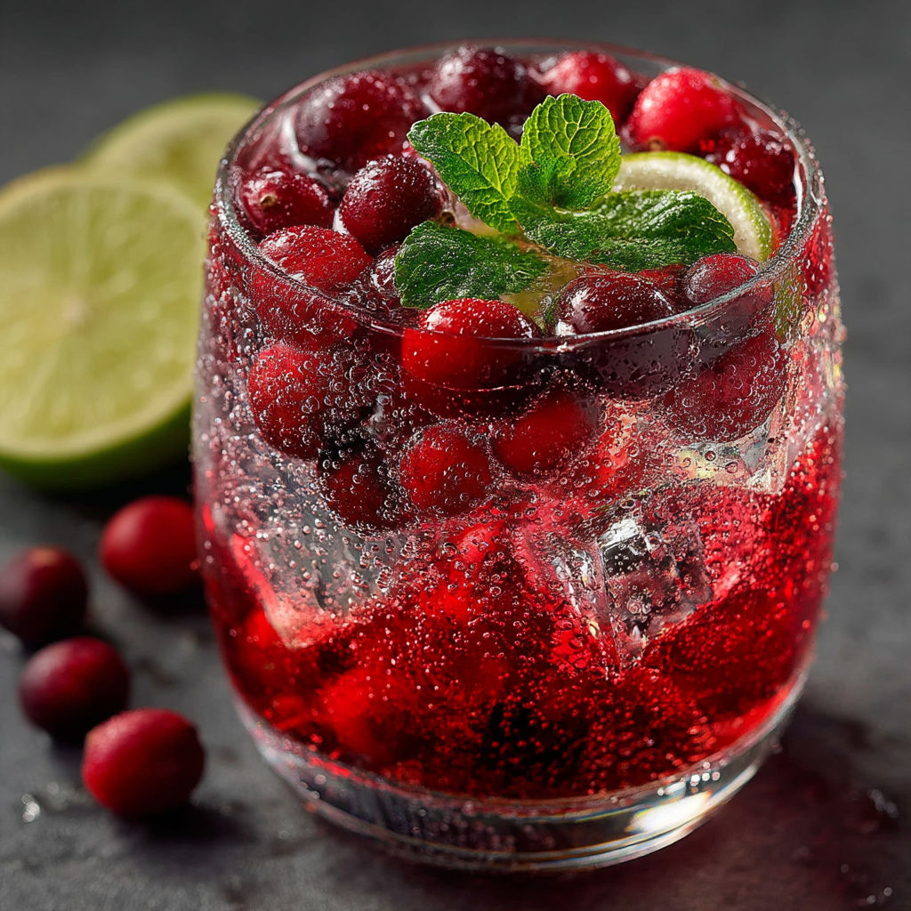 Un verre de cocktail gin et cranberry.