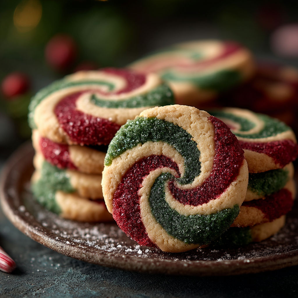 Des cookies colorés avec des spirales.